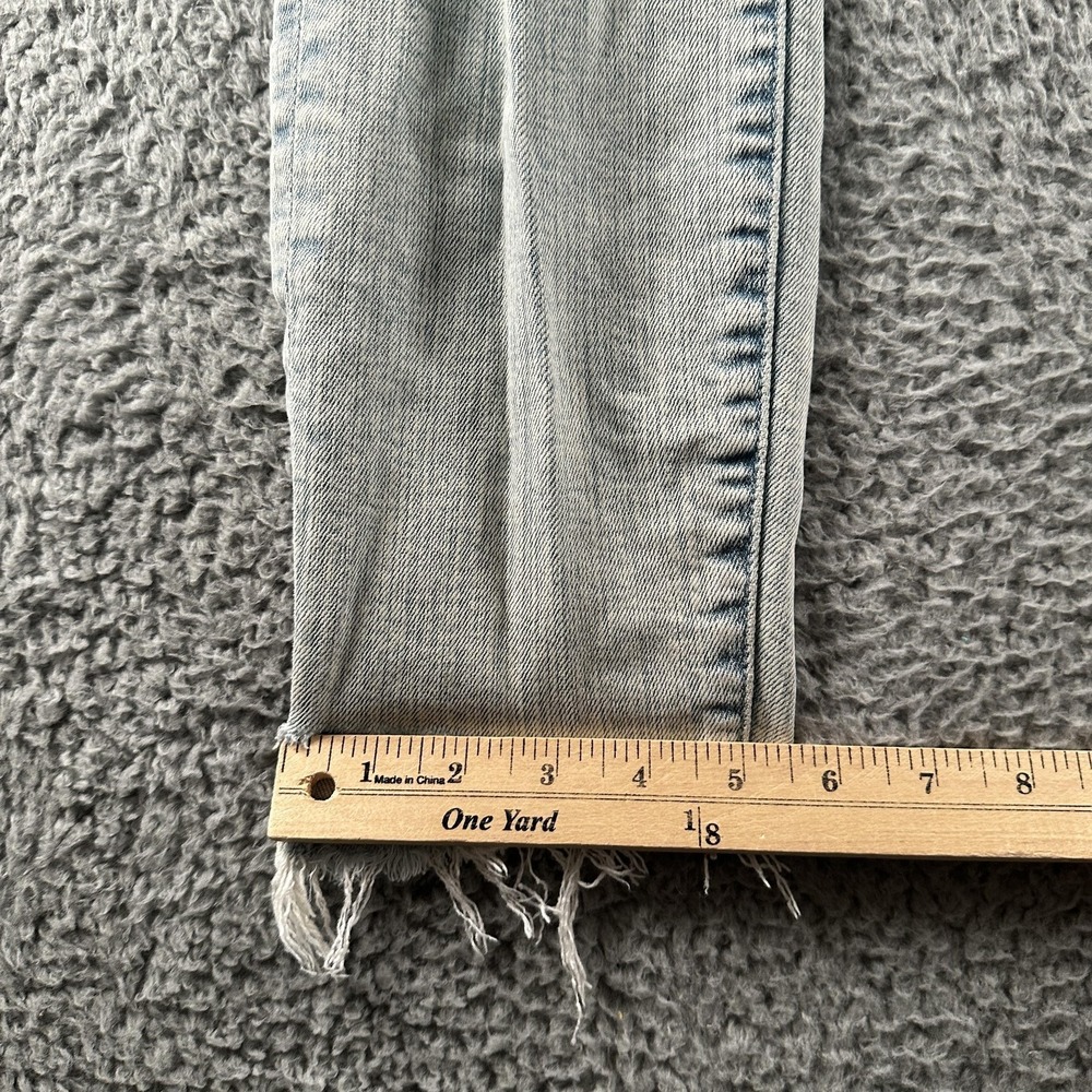 Mother Stunner Zip Ankle Step Fray Jeans Womens 28 Blue Mid Rise Distressed USA - Picture 10 of 15